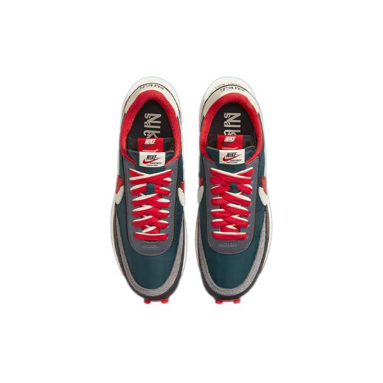 sacai x Undercover x Nike LDWaffle Midnight Spruce University Red Unisex Sneakers Blue Pale-Ivory Dark-Grey DJ4877-300