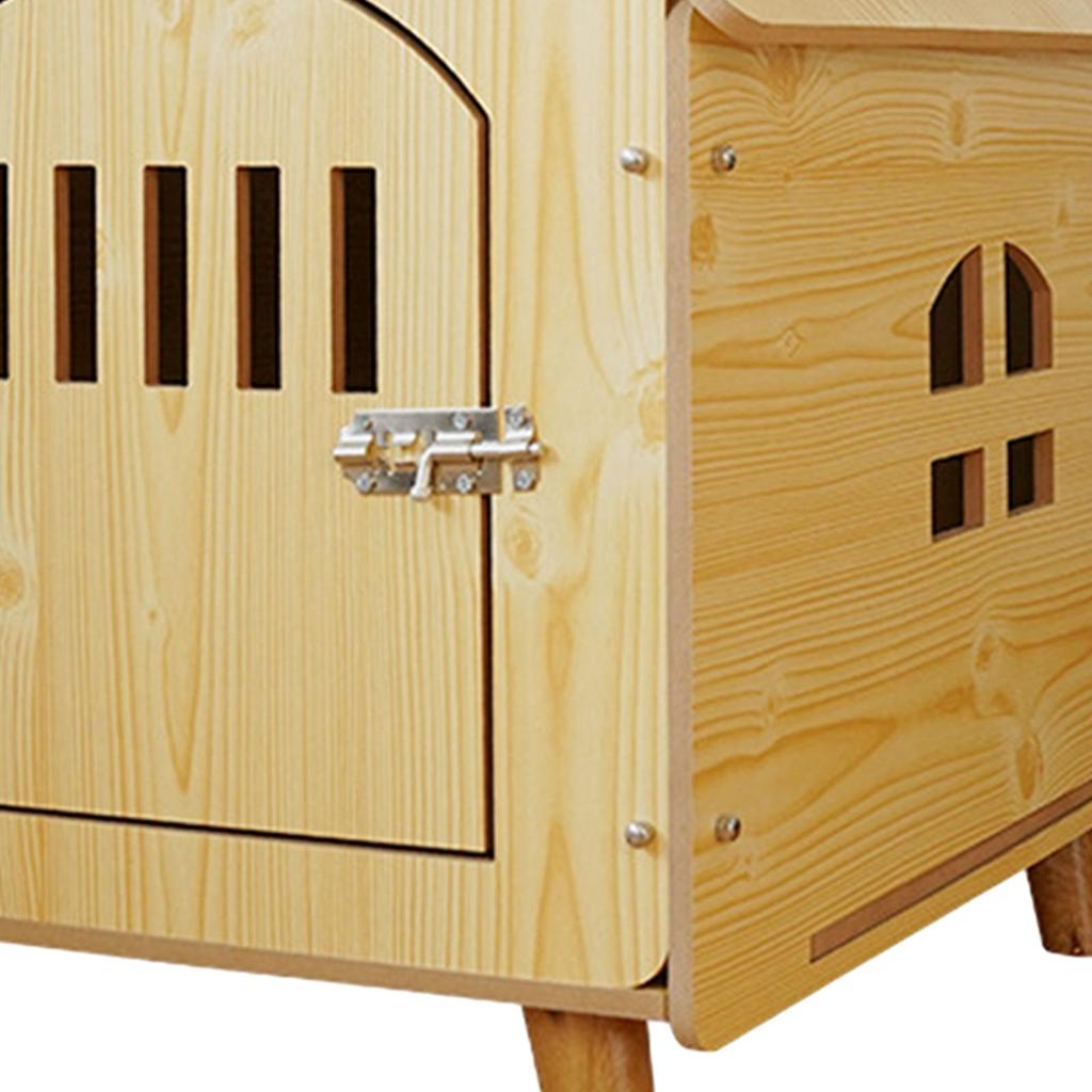 Wooden Pet House Breathable Dog Crate for Cat Puppy Small Medium Dogs