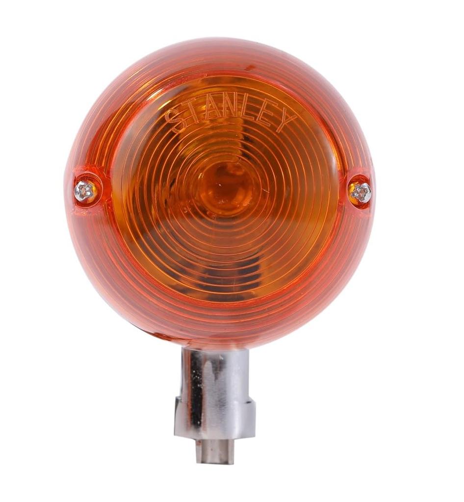 Motorcycle Turn Signals Set of 4 Metal Trim Demekin Flat 2 Types Ducks Shally