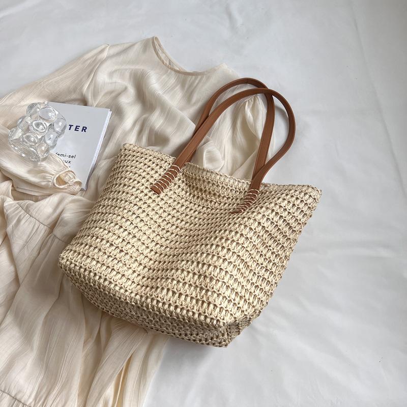 

Hand-woven Women s Shoulder Handbag Bohemian 2025 Summer Fashion Straw Beach Tote Bag Travel Shopper Weaving Shopping Bags