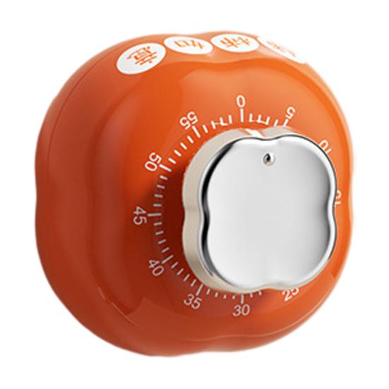 

Persimmon Shape Mechanical Kitchen Timer with Magnetic Back Cute Cooking Reminder for Baking Boiling 60-Minute Countdown Loud Ringing Timer for Home оранжевый