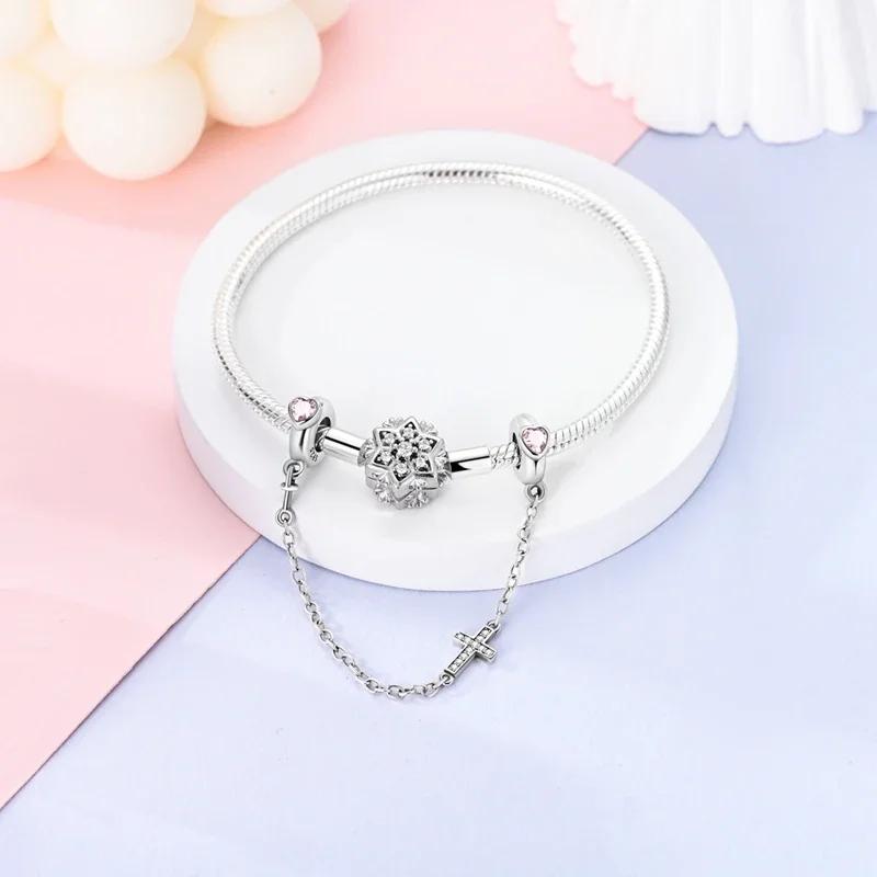 Copper Cross Charms Religion Heart Lucky Cross Beads Fit Original Bracelet Making Pendant For Women Fine Jewelry Gift Diy