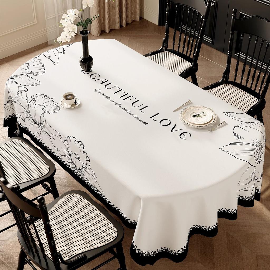 European Retro Minimalist Tables Pad PVC Rectangular Luxury Tablecloth Oil Resistant Wear Resistant Easy To Maintain Desk Mat