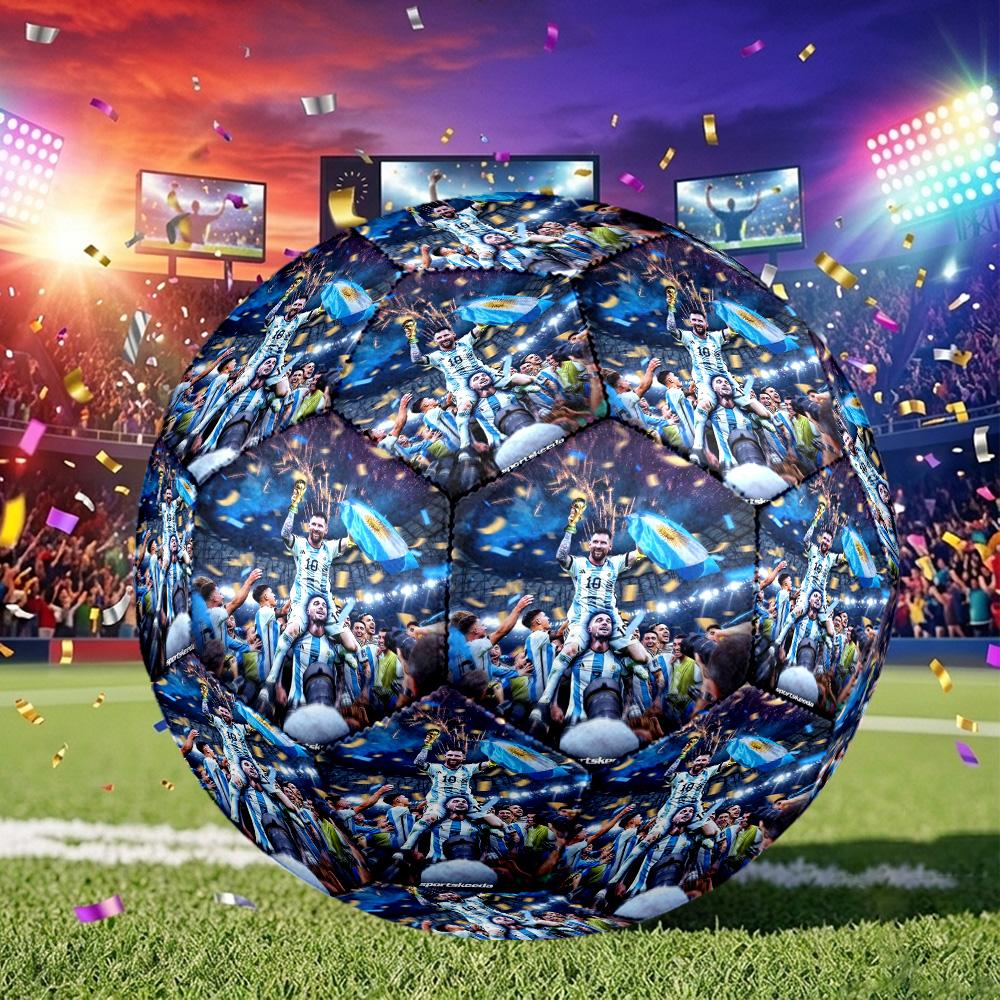 1pc Messi Celebration Soccer Ball Size 5, Suitable for Practice Matches/tournament Training for Sports, Lightweight and Durable. C70111