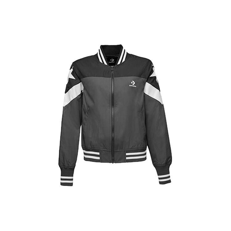 (WMNS) Converse Non-Padded Baseball Bomber Asia Sizing Grey White Black Women s 10017460-A02 S