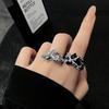 Korean Style Sweet Cool Star Spider Heart Zircon Opal Ring Trendy Open Adjustable Finger Rings For Women Punk  Jewelry