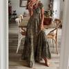 IHUASU Fashion Summer Spring Short Sleeve V-Neck Casual Dresses International Design