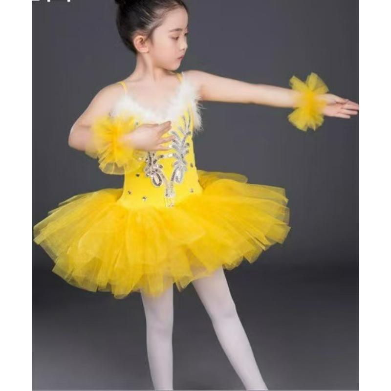 Elegant Style Black Swan Ballet Skirt Holiday Dance Performance Costume Cute Girl Princess Performance Skirt