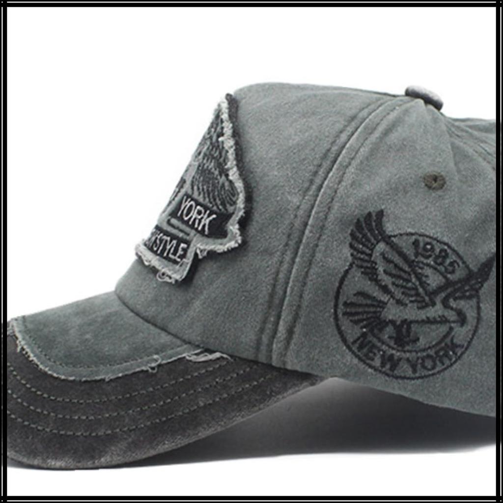 American CZ188 [White Fang] Hat, Cap, Casual, Brim, Cool, Vintage, Outdoor, Men's, Women's, (Black)