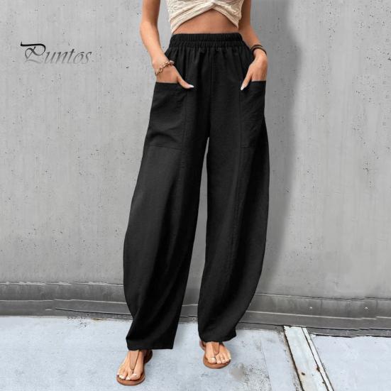 

Стильный эластичный пояс дышащие повседневные брюки лето повседневные брюки с широкими штанинами гарема уличная одежда