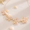 Natural Seashell Flower Jewelry Set Handmade Shell Necklace Earrings with Faux Pearl Accents Beach Vacation Casual Gift for Coastal Lovers