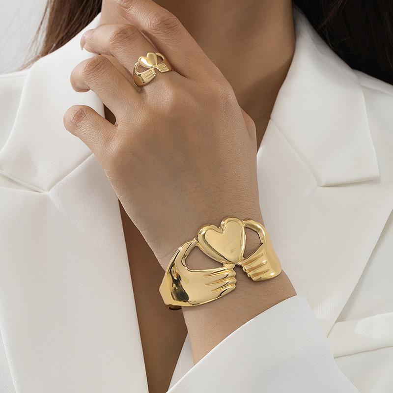 

Модный комплект ювелирных изделий браслет кольцо для женщин дамы золотой