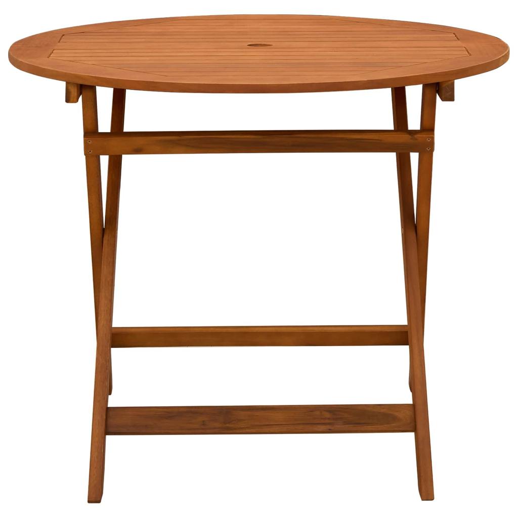 Folding Garden Table Brown Ø 90 x 75 cm
