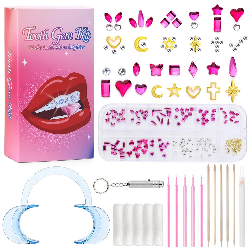 Dental Diamond Tooth Decoration, Tooth Diamond Tool Diy Set, Tooth Sticker, Diamond Love Horse Eye Decoration