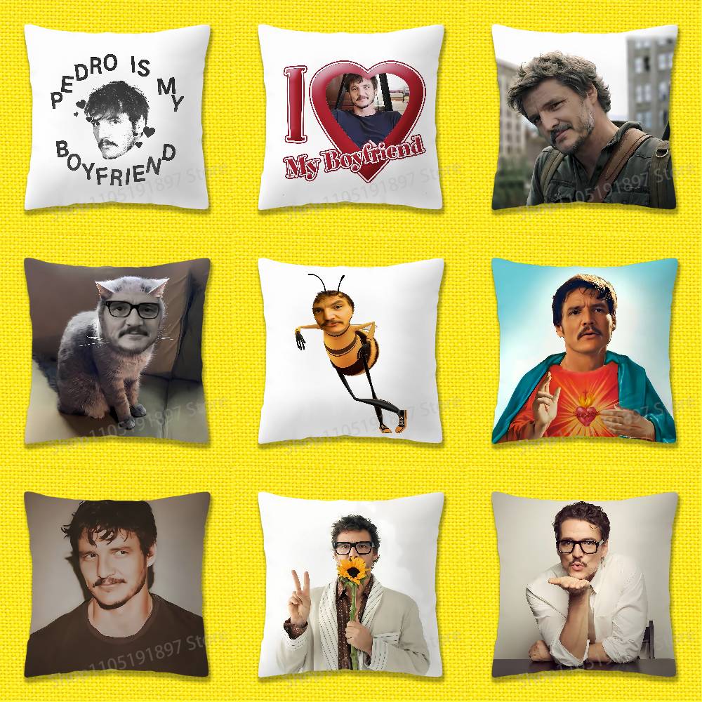 Actor P-Pedro Pascal Throw Pillow Case For 45*45cm 40cm 55cm 50cm 30cm Square Car Pillowcase Shell