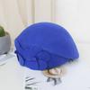 Autumn And Winter New British Woolen Felt Hat Dome Fashion Top Hat European And American Temperament Flower Stewardess Beret