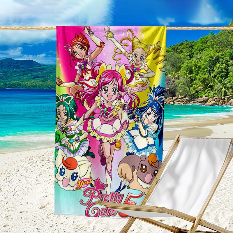 1pc Pretty Cure2 Beach Towel, Beach and Seaside Swimming Pool Equipment, Fashion Pattern, Rectangular, Travel Essentials