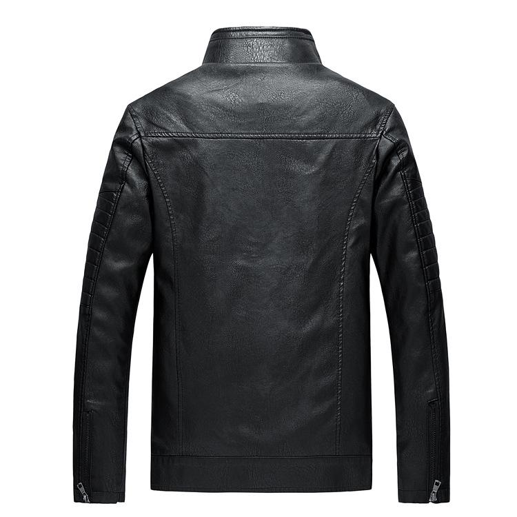 2022 Autumn/Winter Men's Stand Collar Motorcycle Leather Jacket