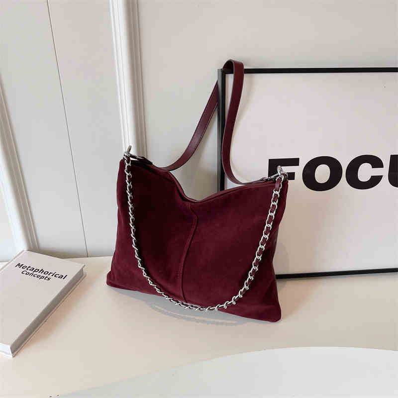 Maillard женская сумка через плечо с цепочкой осень-зима винтажная замшевая сумка — фото 9