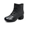 New Autumn and Winter Women's Shoes Padded Thick Heel Cotton Shoes Mother Non-slip Outside Wear Boots Cowhide Martin Boots