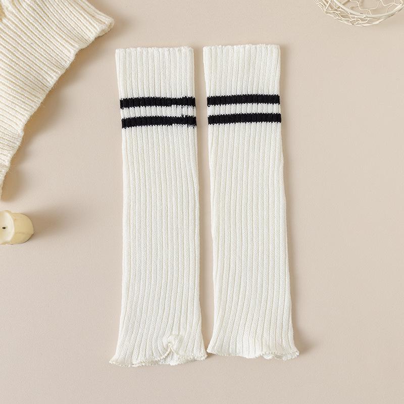 Kinder Winter Weiße Gestrickte Lange Wadenstrümpfe - Warmer Lolita-Stil