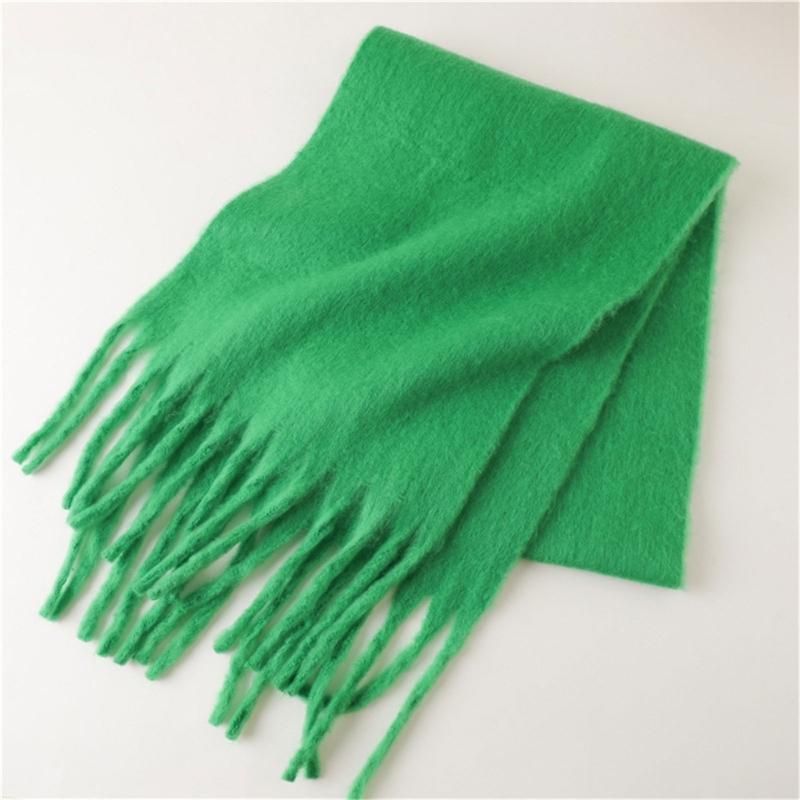 Long Tassels Neckerchief Solid Color Scarf Lightweight Yet Warm Headscarf Shawl For Casual or Formal Wear Daily
