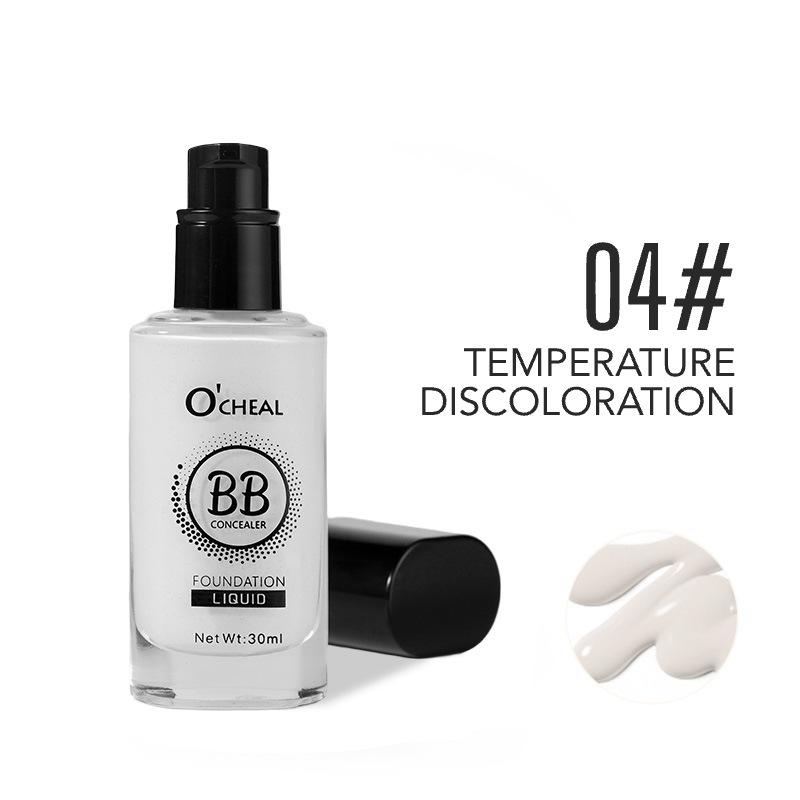 BB Cream Ligera que Cambia de Temperatura OCHEAL: Base de maquillaje transpirable, Corrector, Prebase, Ilumina el tono de la piel
