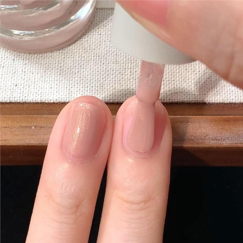 Abziehbarer Feinglitzer Nude Nagellack Set - Geruchlos, Kein Brennen, Kristallklar für Studenten