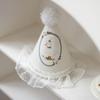 Birthday Hat Lovely Lace Pattern Adjustment Party Hat Features Lace Edging And Soft Ball Decoration