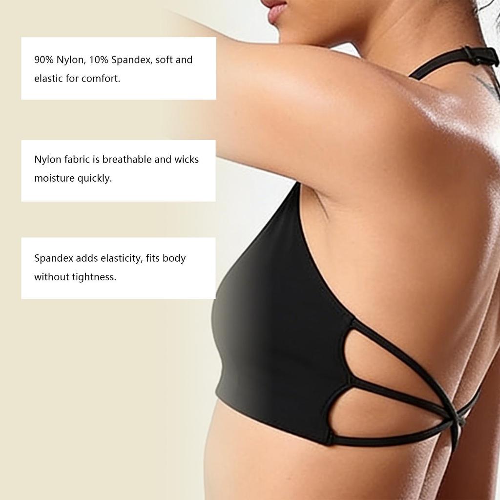 Zeriluna Cross Back Sports Bra: Breathable, Elastic, Comfortable, and Close-fitting