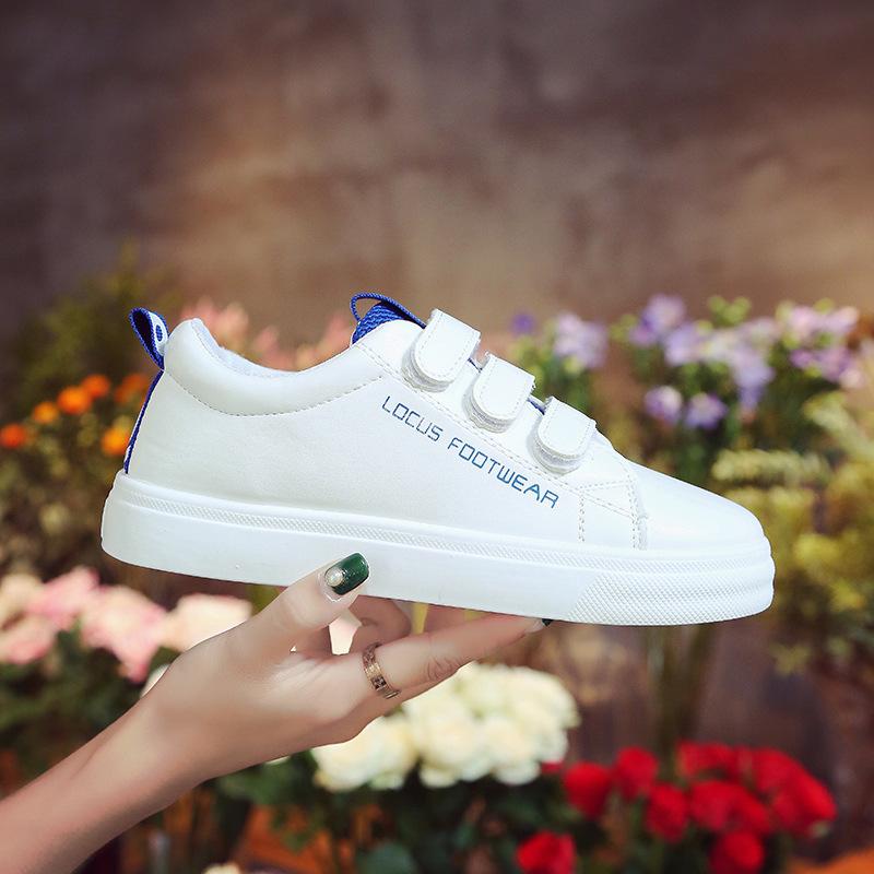 Shoes 22 new casual shoes student breathable Velcro spring and summer flat baseplate shoes 40 синий