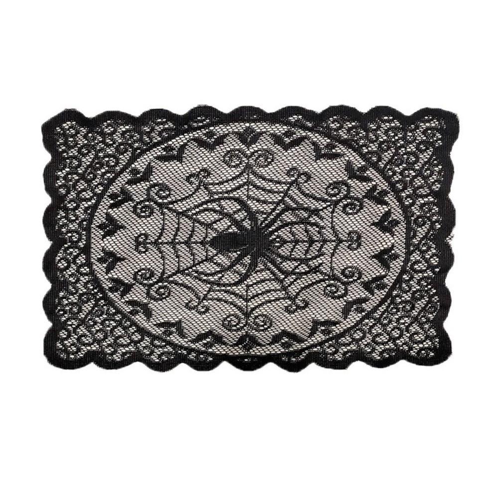Gothic Style Halloween Placemats Skeleton Bat Table Napkins Durable Dining Mat Dining Table
