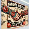 2D Vintage Tattoo Shop Tapestry, "Cheap Tattoos Aren't Good" Sign