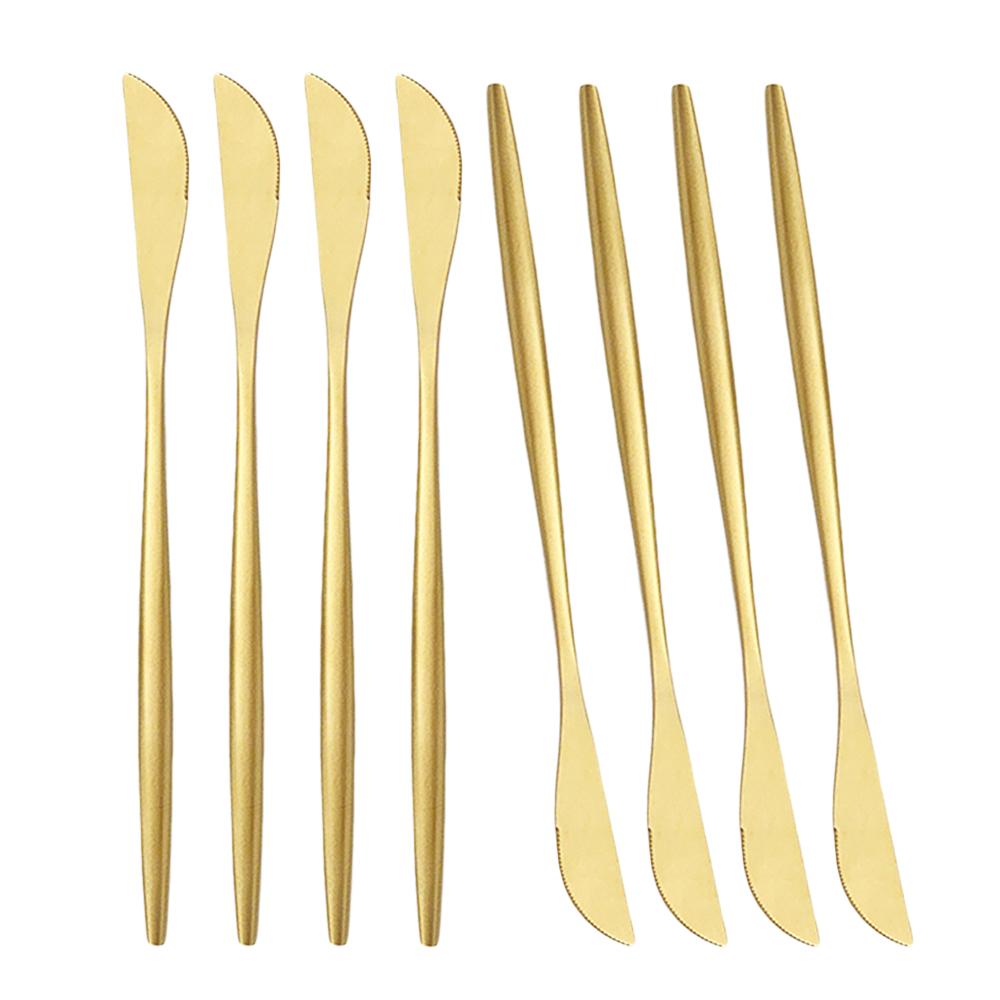 

8 шт. Столовый нож из нержавеющей стали Столовая посуда Матовое золото Столовые приборы Набор ножей Посуда Кухонные аксессуары золотой