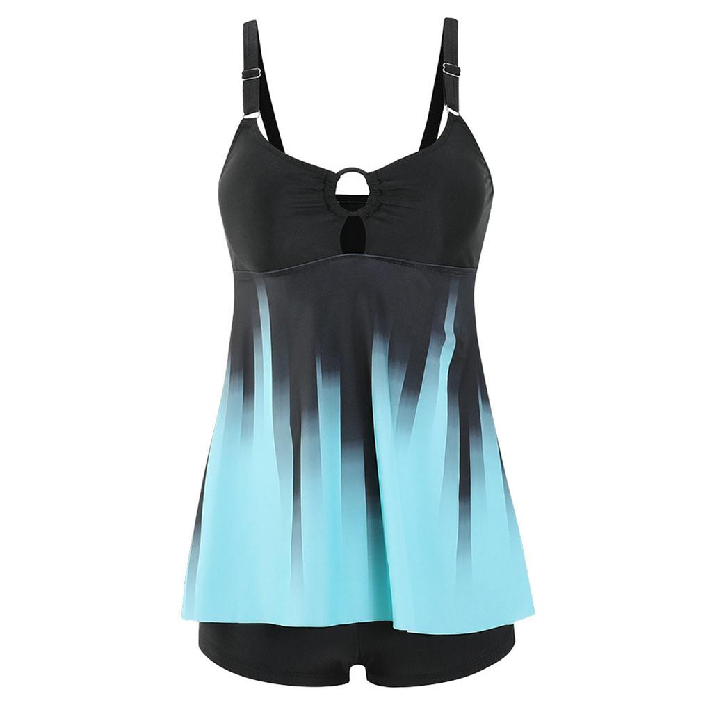 Women's Split Fashion Sexy  Printed Skirt Swimsuit With Chest Pad Without Steel Support