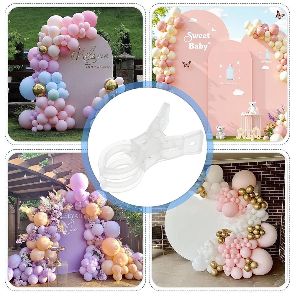 Plastic Transparent Balloon Arch Clips 20pcs for Backdrop Party Decor