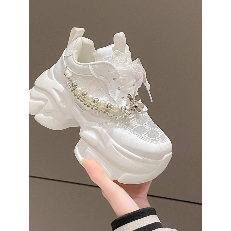 Modische Damen Plateau Freizeitschuhe Atmungsaktives Netz 2025 Neue Sommer klobige Sneaker 7CM Keile Versteckte Absätze Hohl Freizeitschuhe Damen