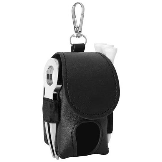 Golf ball caseball pouchmagnetic markergreen forktee holdergolf supplieshandy itemssmall storage (black)