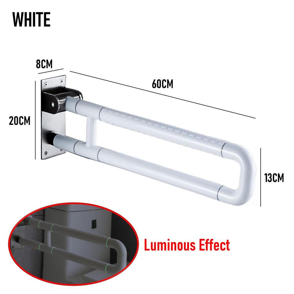 304 Stainless Steel Bathroom Safety Folding Grab Bar Toilet Safety Handle Bar 60*8*20CM