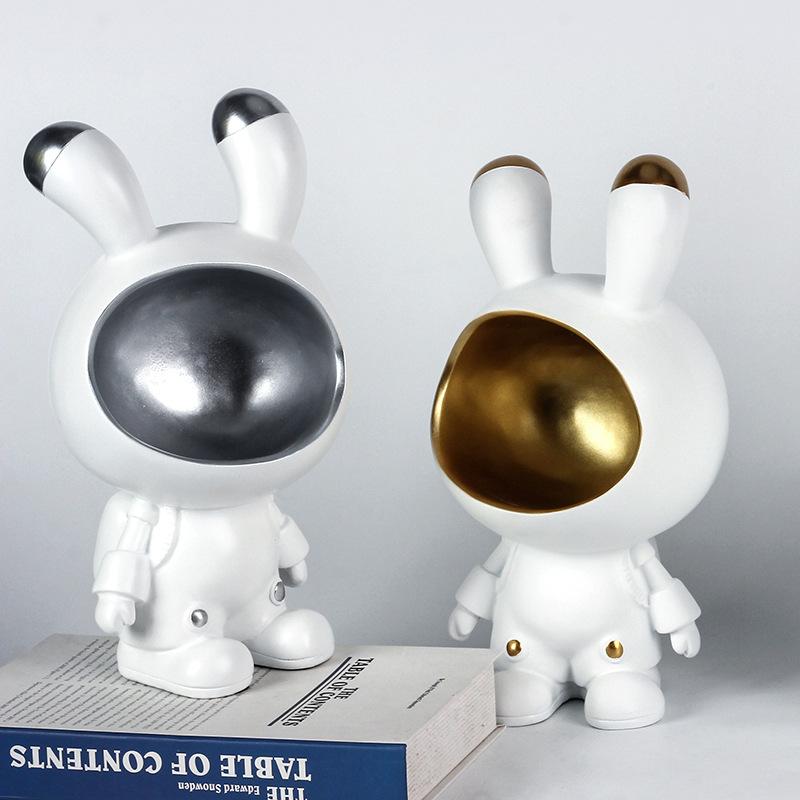 Ornament de verandă cu iepure de desene animate creativ Cutie de depozitare a cheilor Cameră de model modernă Camera copiilor Decorare intrare în sufragerie