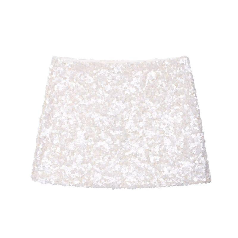 Kaslead New Women Clothes Western Style Fashion Beads Decoration Knitted Mini Skirt 3920221