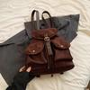 Damen Retro Kleine Doppeltaschen PU-Leder Rucksäcke 2026 Winter Y2K Retro Mode Rucksack Schulstudenten Rucksäcke