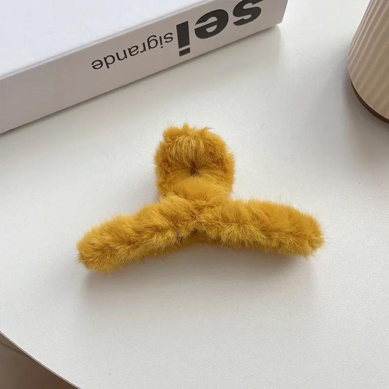 Inverno Faux Fur Pinza per Capelli per Donne Elegante Acrilico Granchio Barretta Fermaglio Capelli Accessori Capelli da Ragazza Copricapo Peloso Clip Pinza per Capelli
