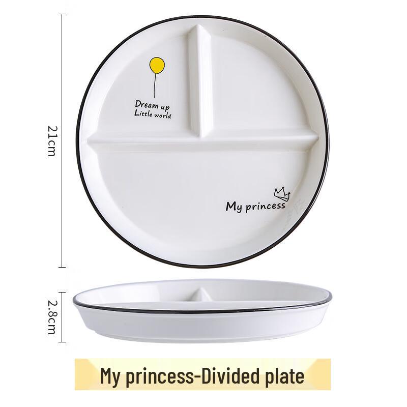 Nordic Ceramic 3-Compartment Divided Plate
