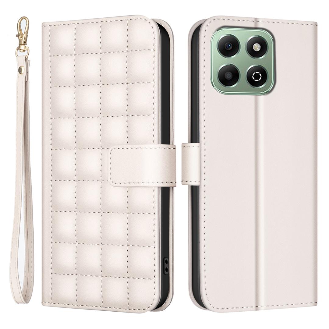 

BINFEN COLOR BF34 for Honor X6b 4G Case Wallet Stand Square Grid Phone Leather Cover Beige