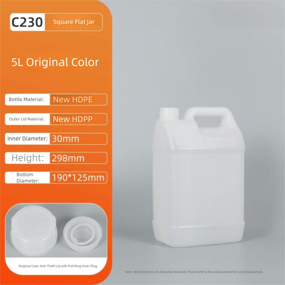 1/2/3/4/5/6/10L Plastic Airtight Bottle Food Grade Oil Jerrican Multipurpose HDPE Bucket  Yogurt