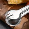 Hollow Design Food Clip Stainless Steel Serving Tongs U-Shaped Non-Slip Kitchen Chuck Oil Draining for BBQ Baking Buffet Cooking