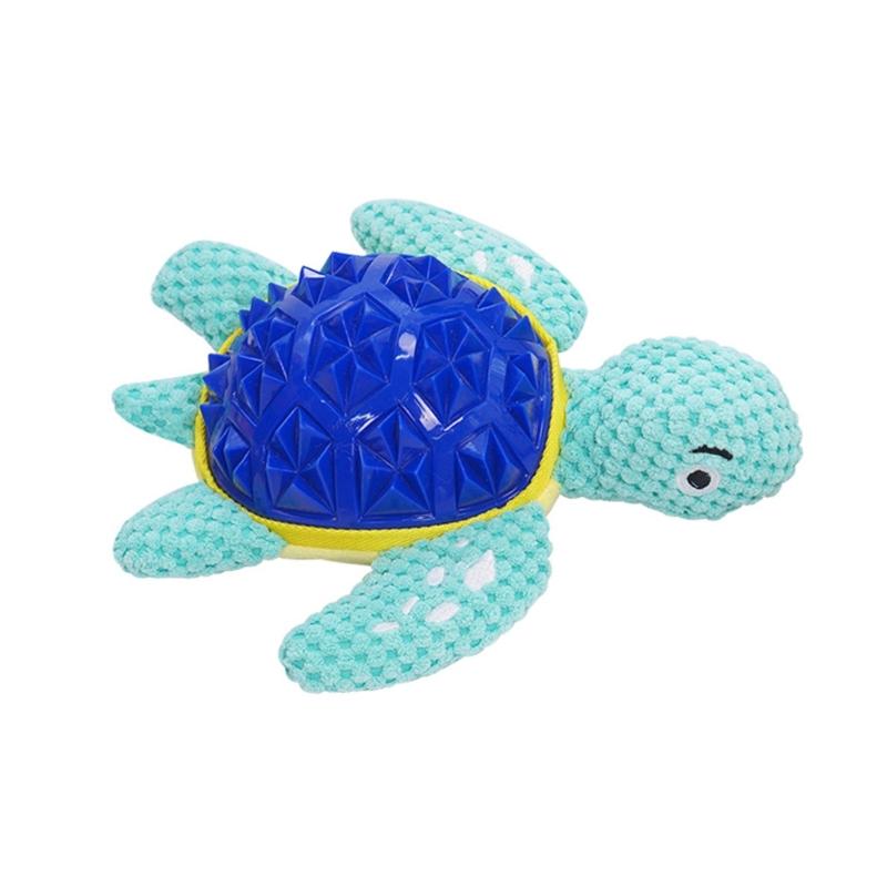 Giocattolo Masticabile per Cani a Forma di Tartaruga Cartoon con Suono per Cani di Taglia Piccola, Media e Grande Gioco Indoor/Outdoor e Allenamento dei Denti