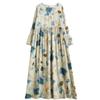 Long Sleeve Plus Size Cotton Vintage Floral New In Dresses for Women Casual Loose Spring Summer Autumn Dress