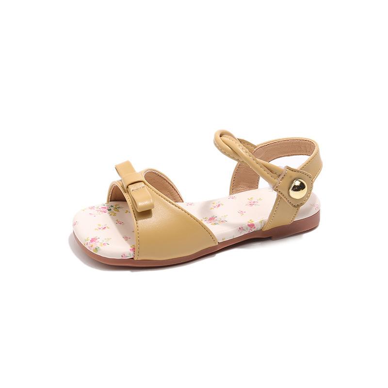 Anti-slip Flat-bottomed Sandals, New Style Girls  Single-strap Shoes 23 жёлтый